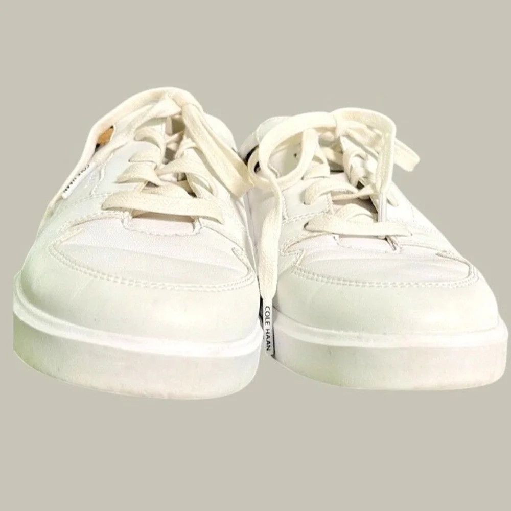 Cole Haan Grand Crosscourt White Leather Leopard Calf Hair Sneakers 7B